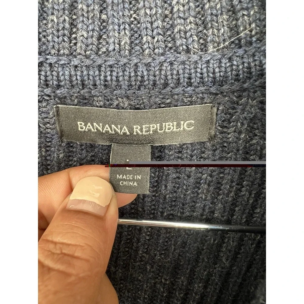 Banana Republic Merino Wool Aventura‎ Shawl-Collar Cardigan Blue Size L